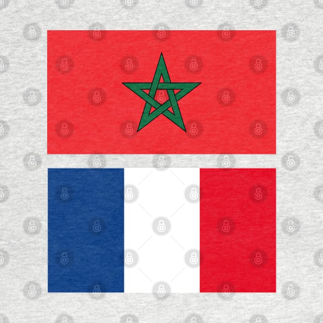 Kingdom of Morocco and France Flag by Islanr